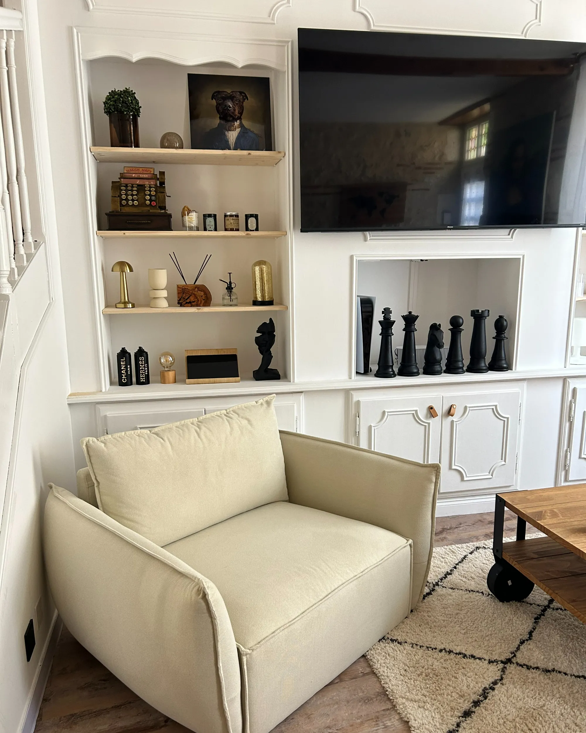 Fauteuil KUNES Stof Lichtbeige