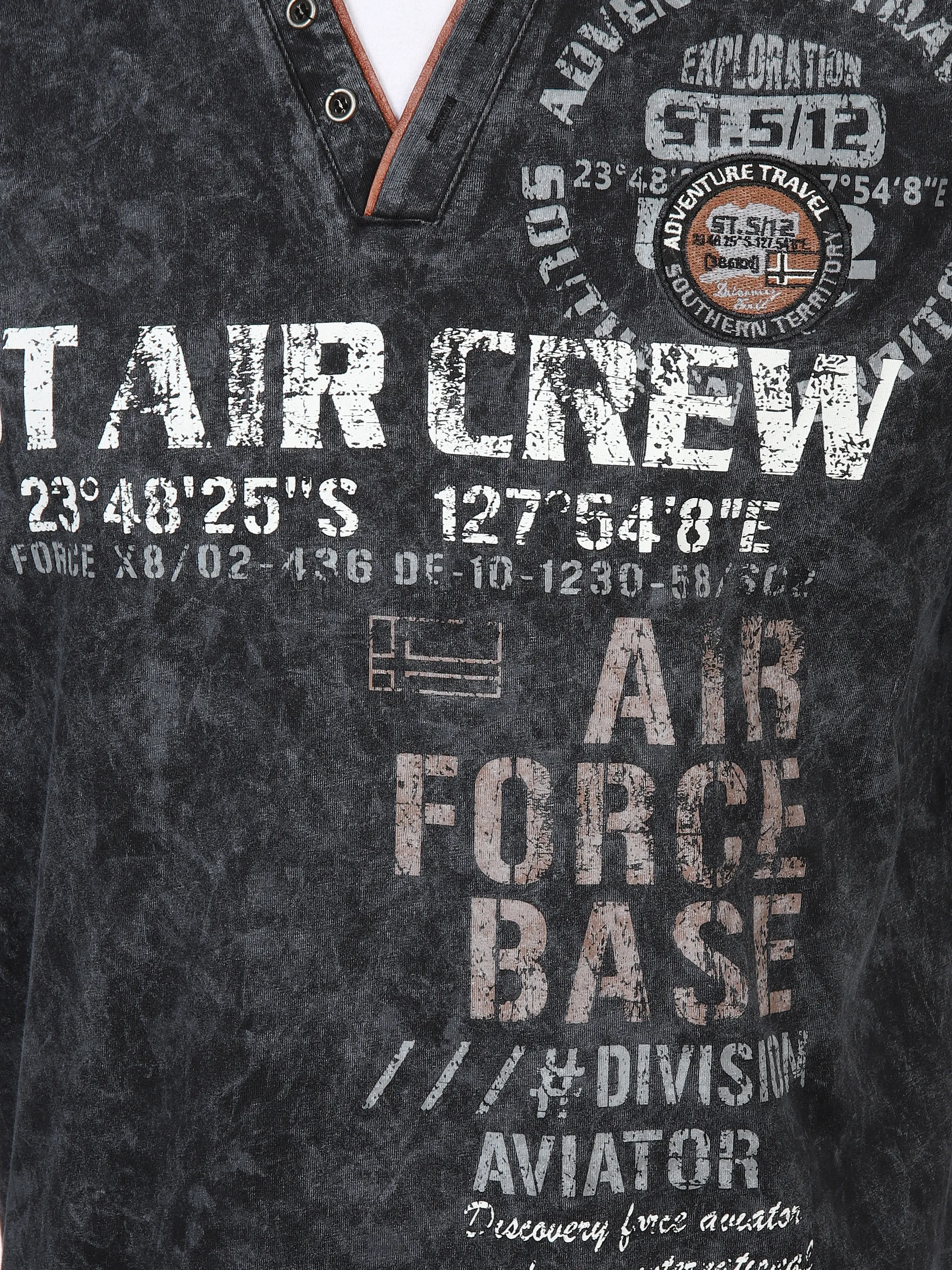 Herren Henleyshirt mit Print