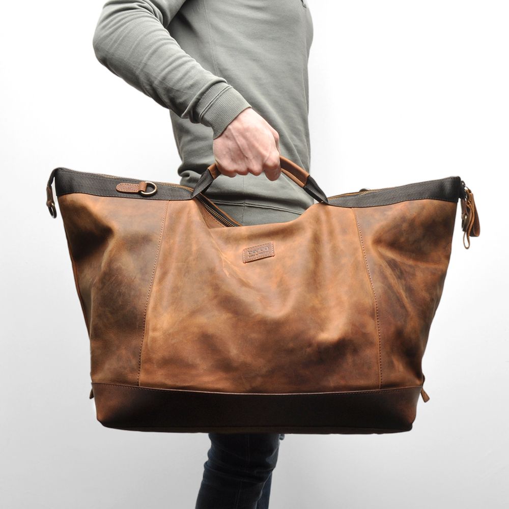 Berba Barbarossa Leren Weekender Reistas Coffee