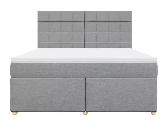 Sommier à lattes de lit avec matelas Gris clair 180x200cm Tissu