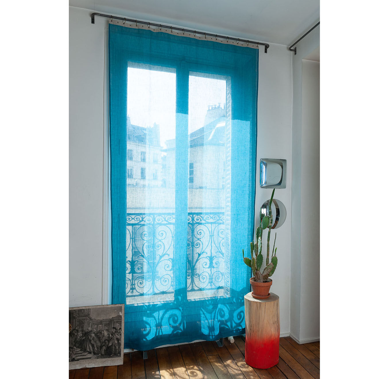 En Fil d'Indienne Voilage Brise canard - 140x280 cm
