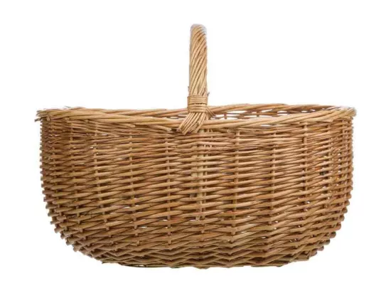 Panier en osier marron 43x33x20/32h