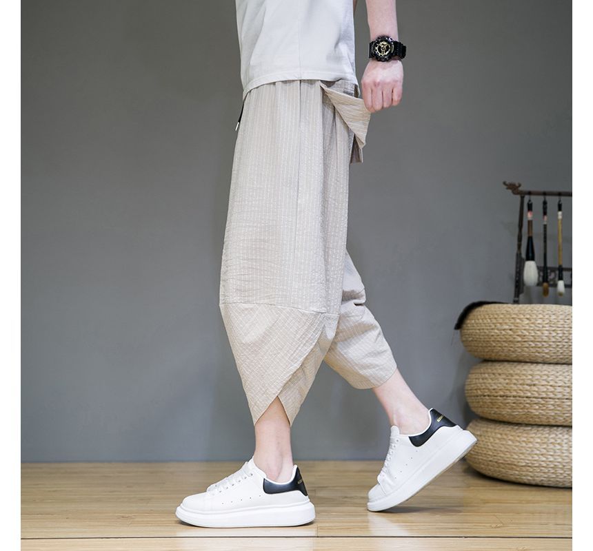 Sparrow Farm - Gestreepte cropped ballonbroek met trekkoordtaille