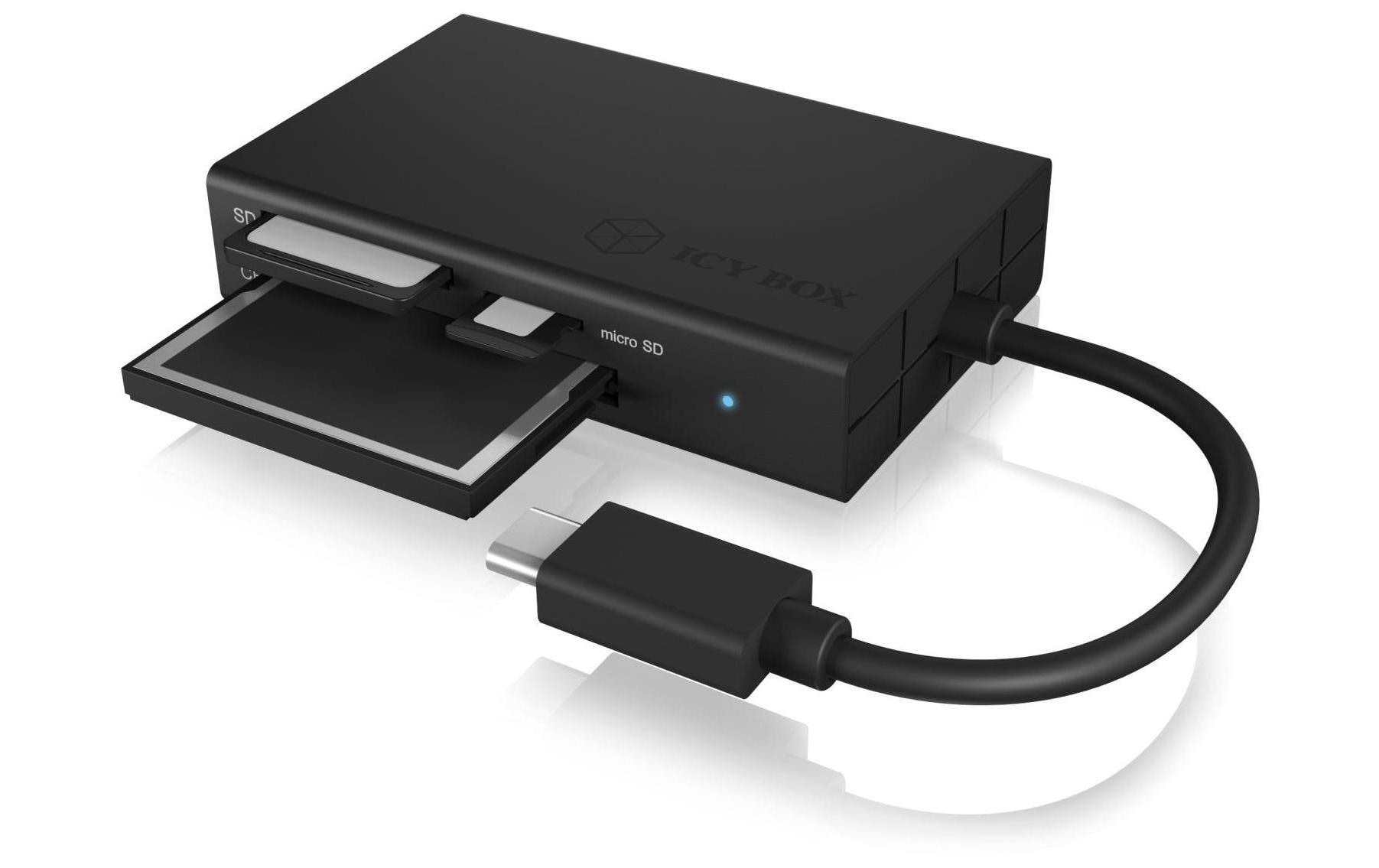 Card Reader Extern IB-CR401-C3Externer Multi-Kartenleser mit Type-C USB 3.0 Anschluss