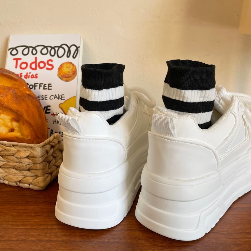 Asterisk - Effen platform sneakers