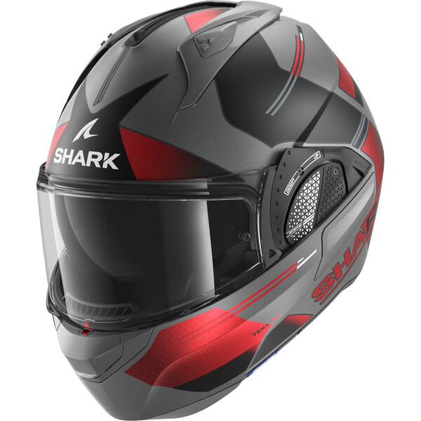 Shark - Casque Evo-GT Tekline Gris Mat / Noir Mat / Rouge