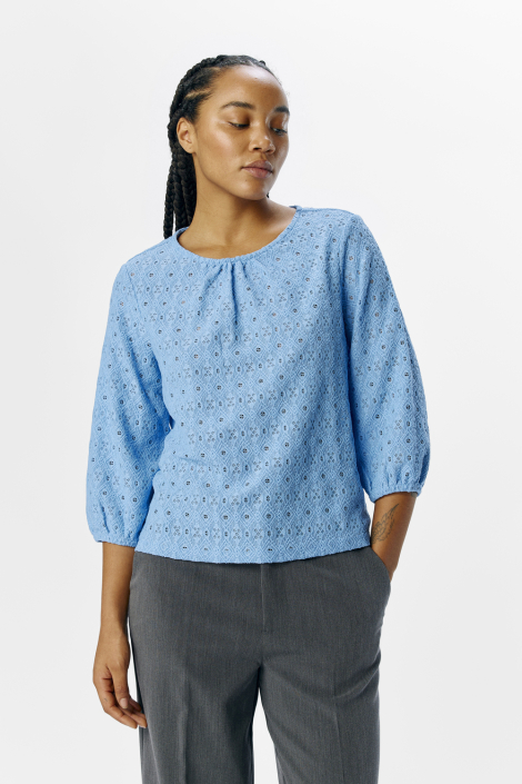 Object blauwe dames blouse