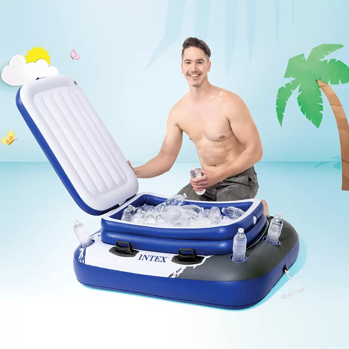 INTEX Mega Chill-ll blau,schwarz,weiss