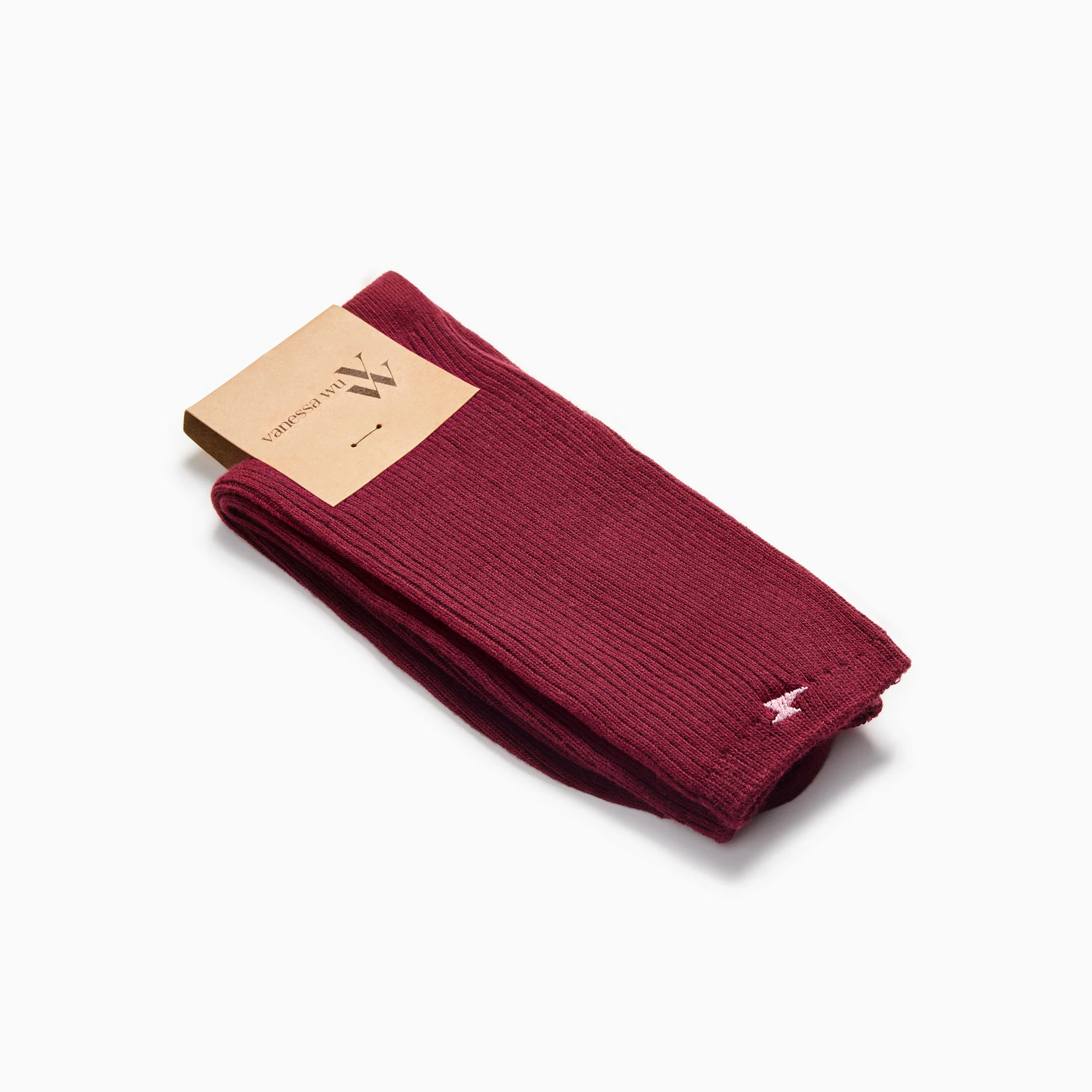 Chaussettes-Chaussettes Ella bordeaux côtelées