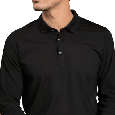Polo à manches longues homme Signature NOIR BENSON & CHERRY