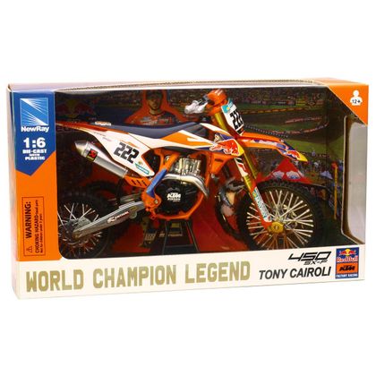 Miniature Newray Moto KTM 450 SX-F Red Bull A. CAIROLI - Echelle 1/6° - Orange