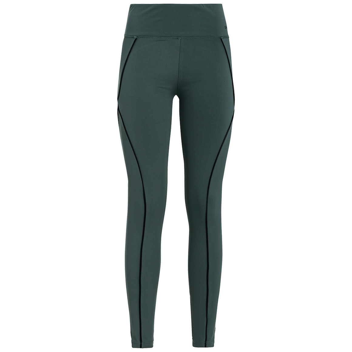 Gina Sports Damen Sport-Leggings mit Kontrastpiping dunkelgrün