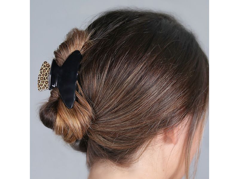 Parsa Beauty Haarklemme mit Leomuster Schwarz 1 Stück Stilvolle Clips für jeden Look
