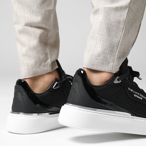 Baskets Raphael Low Top 3D Striped Nubuck Black