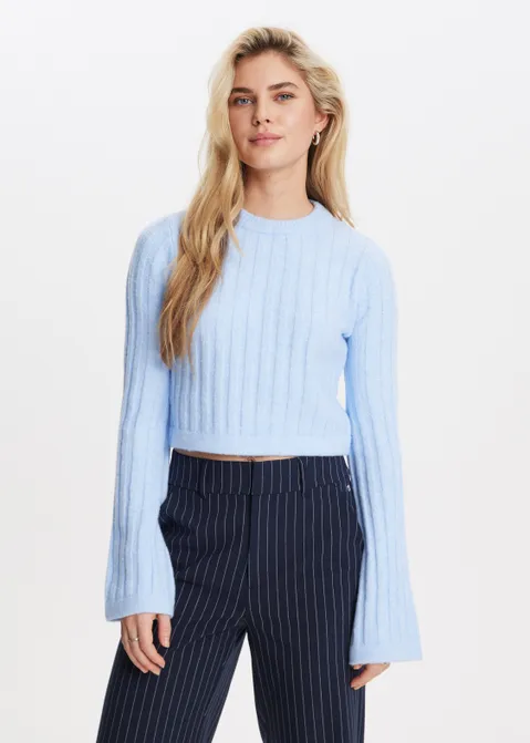 Trui met geribde structuur blauw (BLW.L)