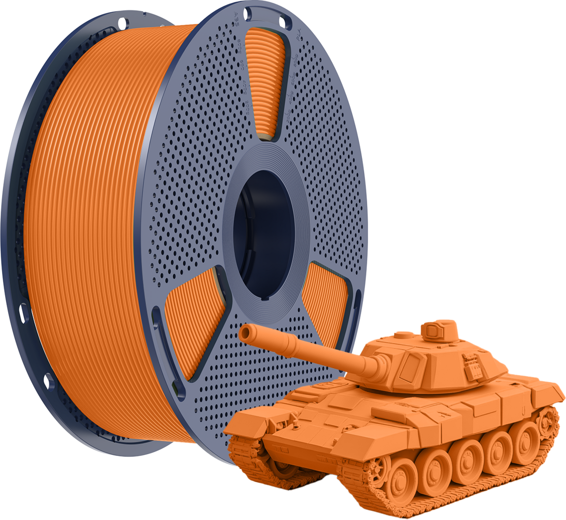 SUNLU  High-Speed PLA+ Orange, 1,75 mm / 1000 g    Robustes PLA für Druckgeschwindigkeiten von bis zu 600 mm/s in Orange