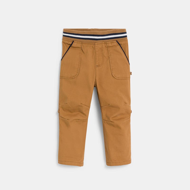 Pantalon enfilable à poches marron bébé garçon Marron