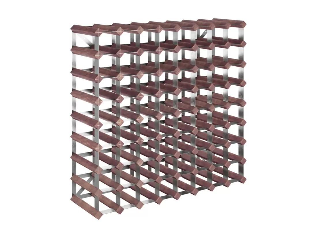 Casier à bouteilles pour 72 bouteilles Marron Bois pin solide
