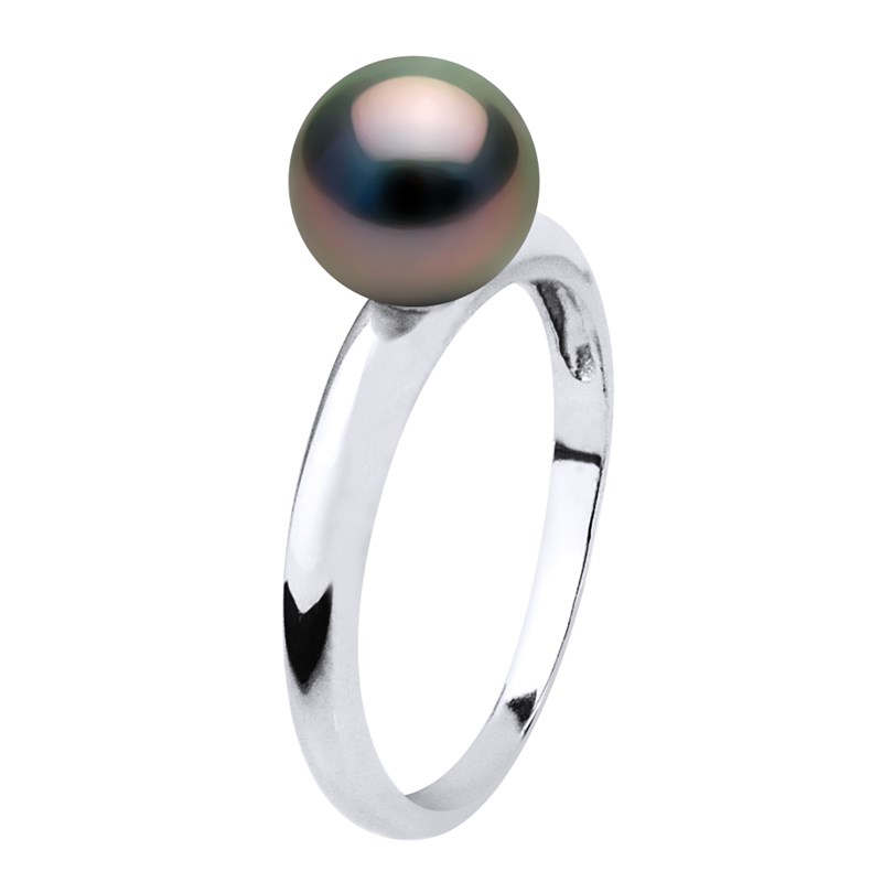 Bague Stella Jonc Perle de Tahiti 7-8 mm - Or Blanc
