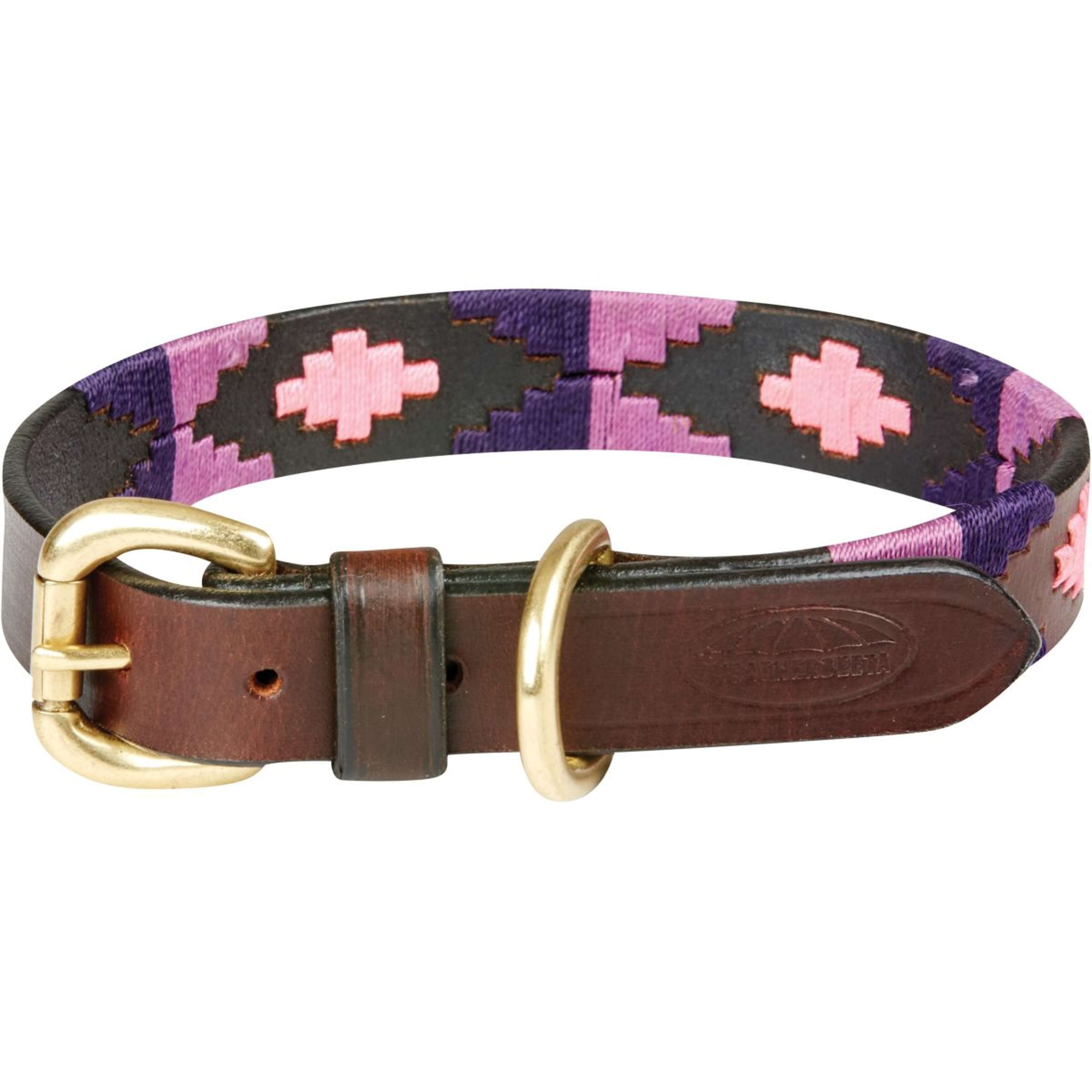 WeatherBeeta Halsband Polo Leer Cowdray Brown/Paars/Paars
