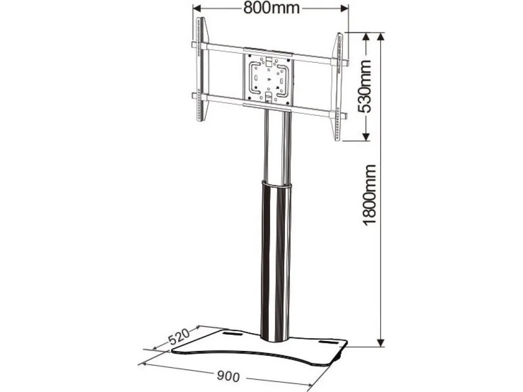 TECHly ICA-TR39 TV-fod 81,3 cm (32) - 177,8 cm (70) Gulvstativ, Kan roteres