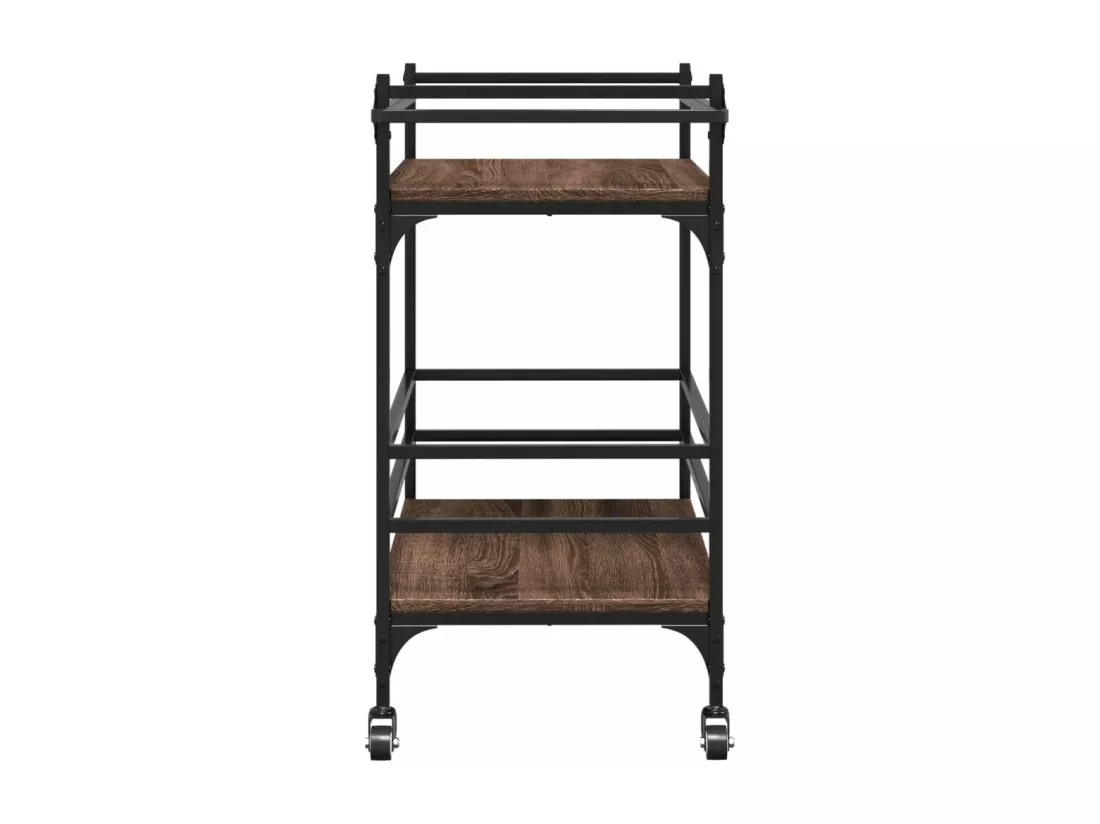 Chariot de cuisine chêne marron 82x40x78,5 cm bois d'ingénierie