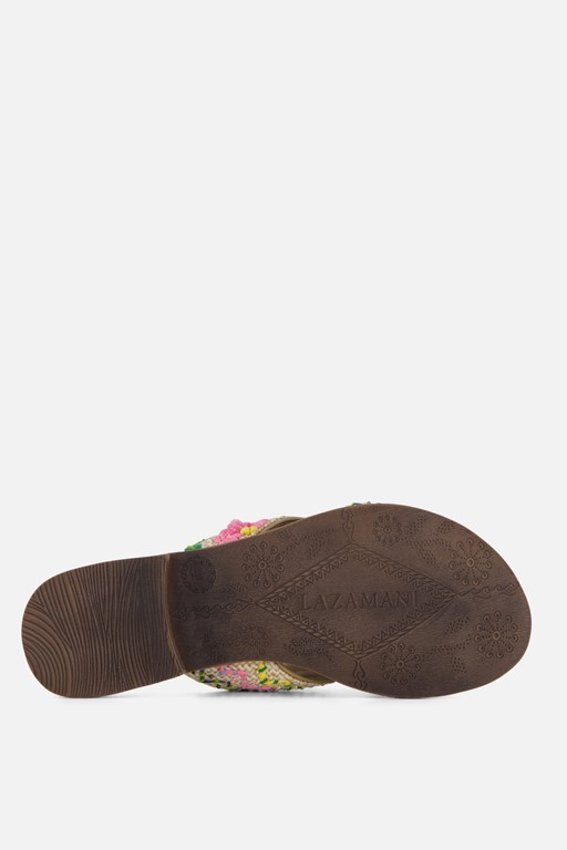 Lazamani Jute Slippers beige Textiel