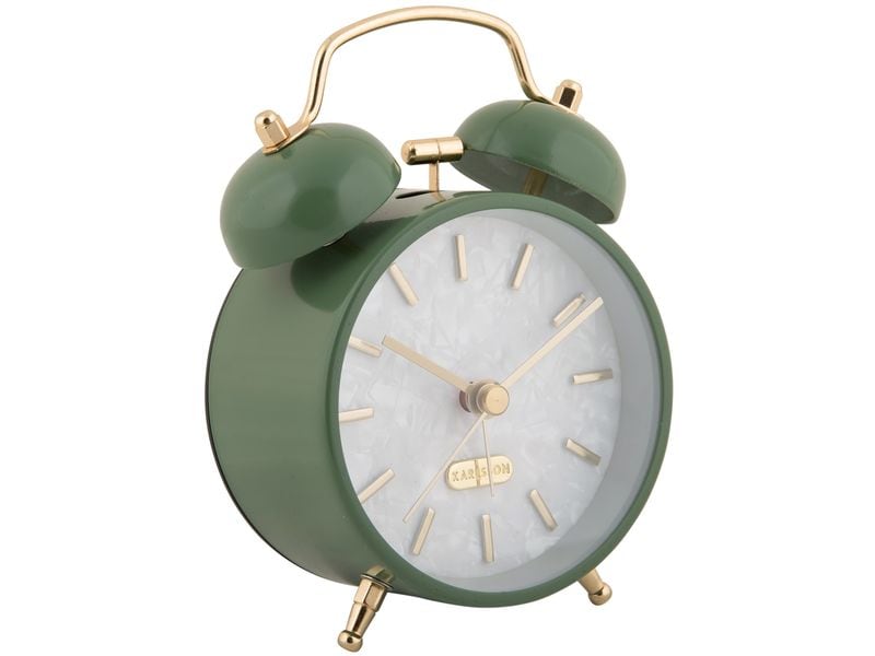 KARLSSON Klassischer Wecker Pearl Glow Jungle green Wecker mit Doppelglocke