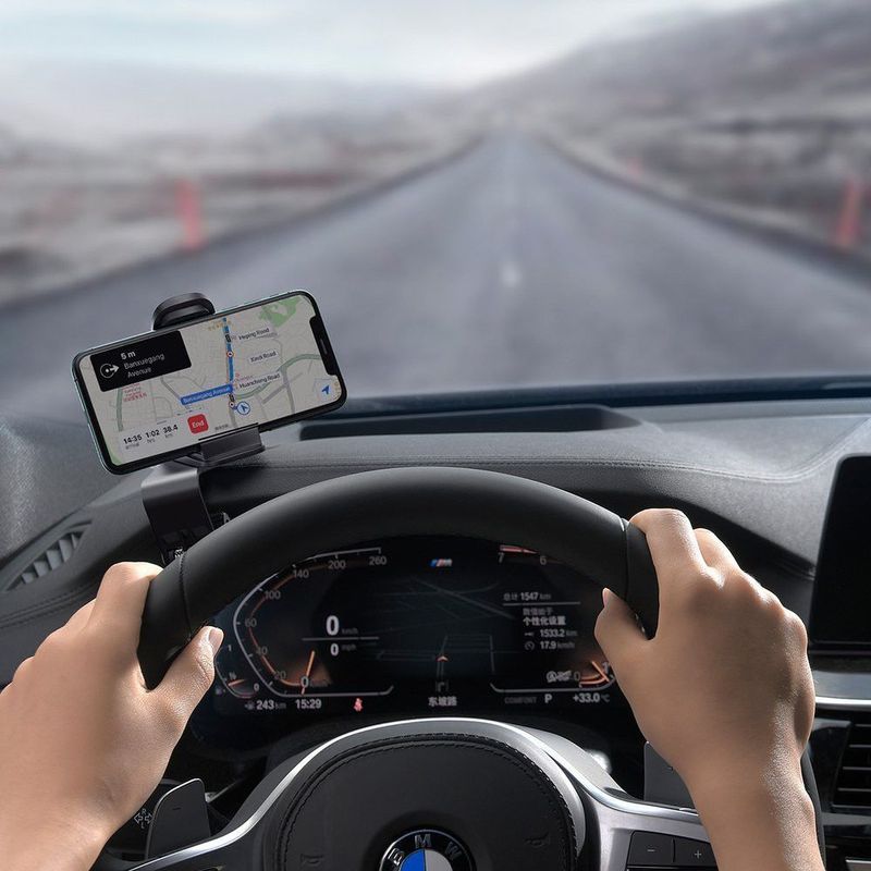 Baseus Big Mouth Smartphone Houder Auto Dashboard Zwart