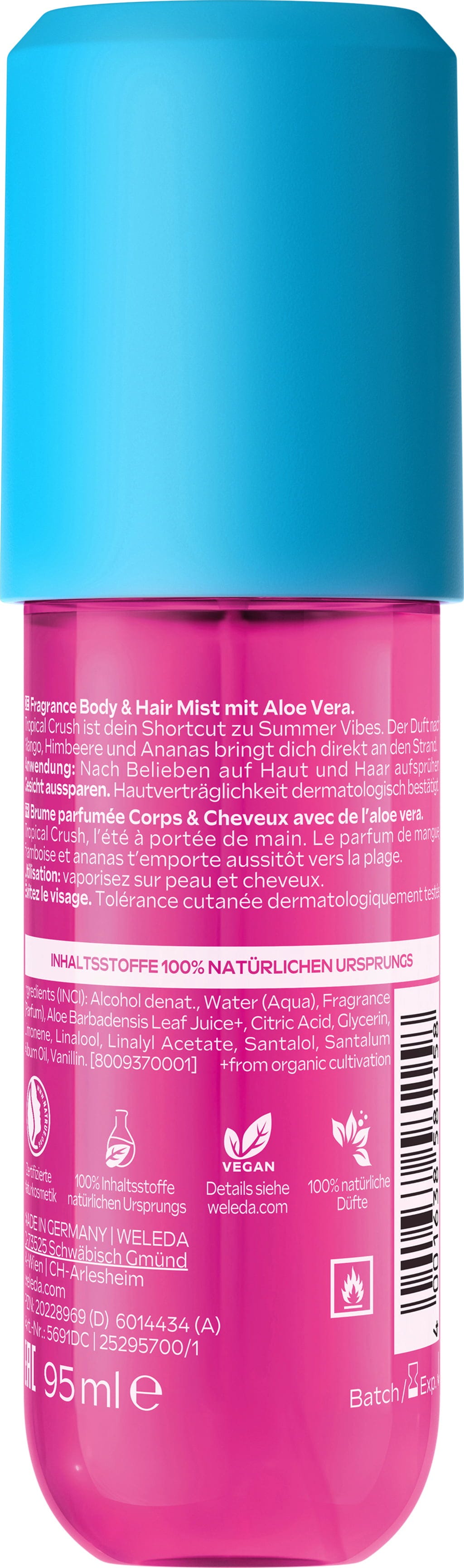 Weleda  Fragrance Body & Hair Mist Tropical Crush, 95 ml
