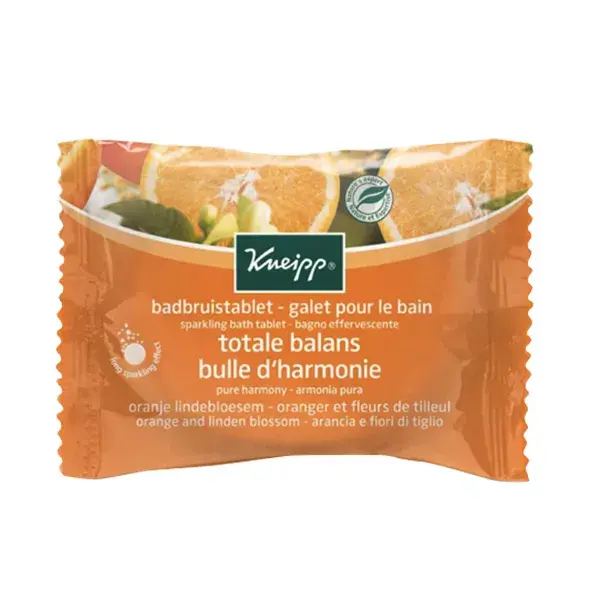 Pedras de Banho Laranja Kneipp Bubble of Harmony com Flores de Tília 80g
