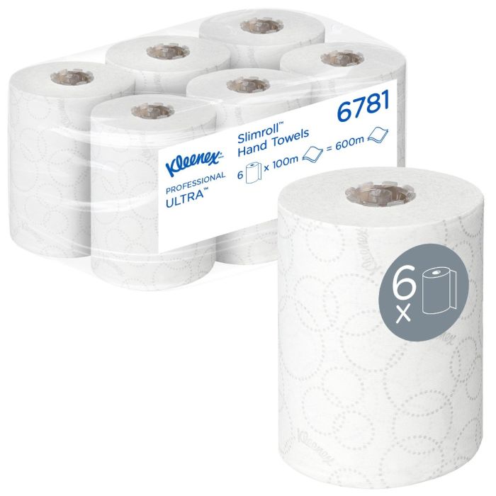 Kleenex 6781 6st Ultra Handdoekenrollen Slimroll 2-Laags wit (6781)