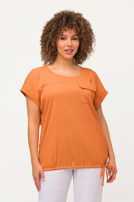 T-Shirt, Saumband, Oversized, Rundhals, Halbarm