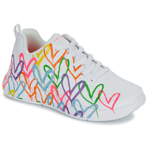 Skechers - UNO LITE GOLDCROWN - HEART OF HEARTS - Blanc / Multicolore