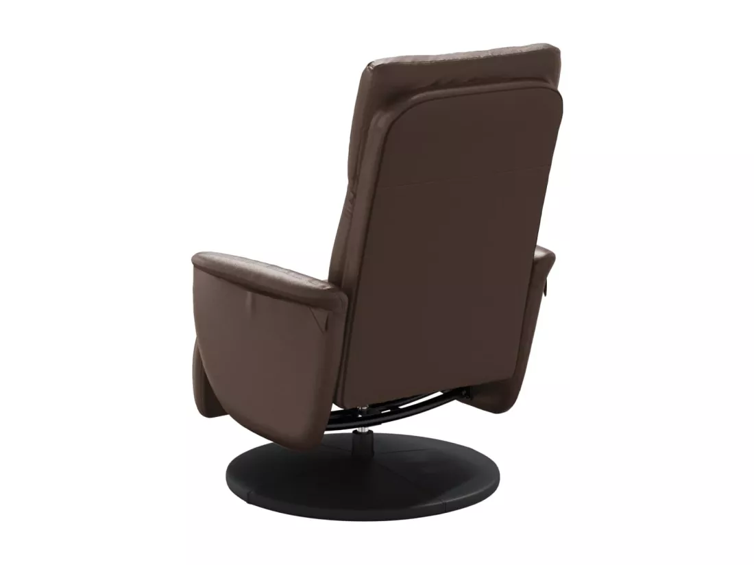 Fauteuil inclinable avec repose-pieds marron similicuir