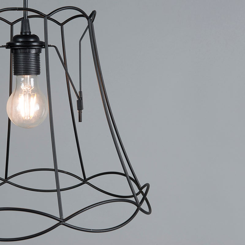 Retro hanglamp zwart 35 cm - Granny Frame