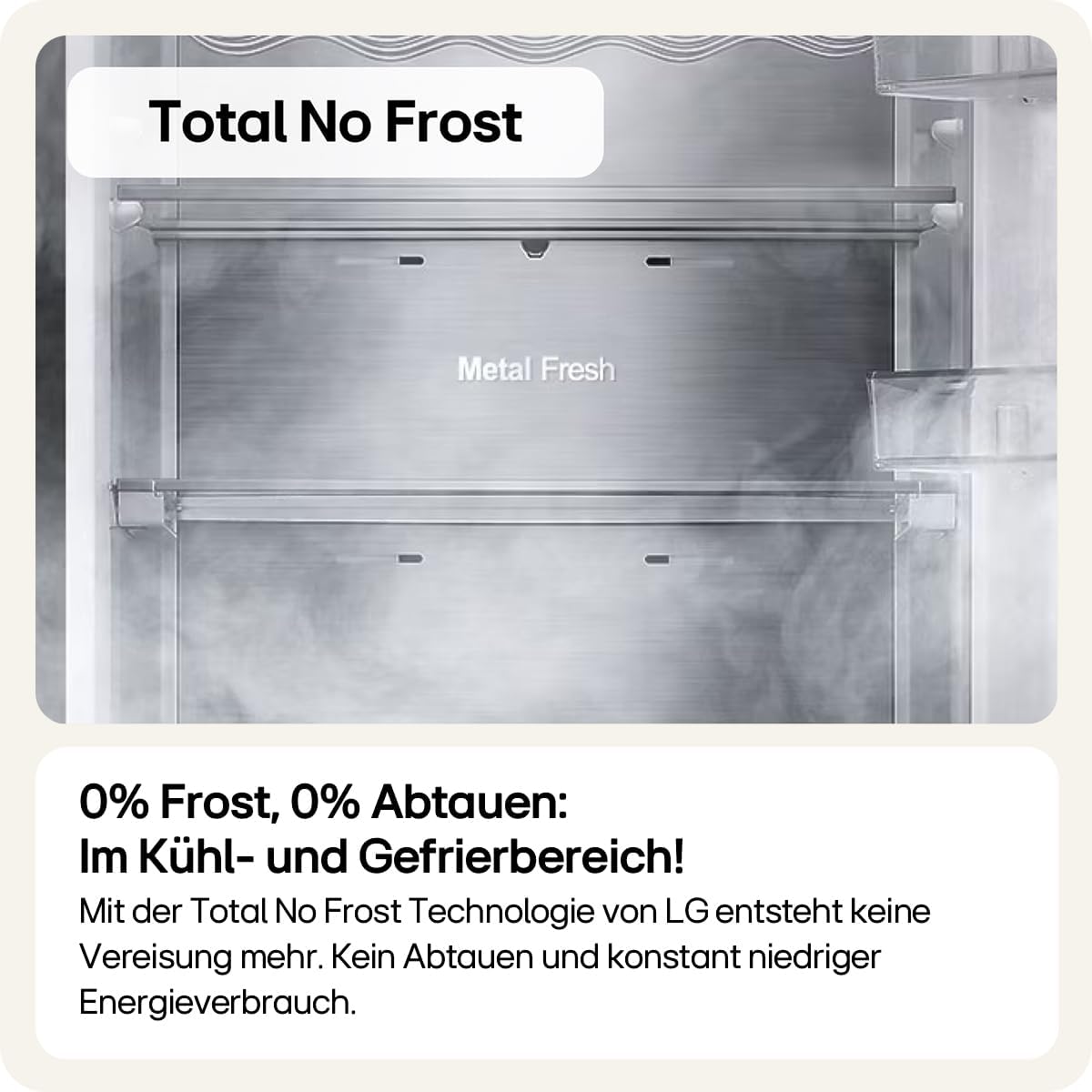 LG GBV3200CPY Kühl- / Gefrierkombination | 387 Liter Kapazität | Total No Frost | Door Cooling | Linear Cooling | Multi- Airflow Umluftkühlung