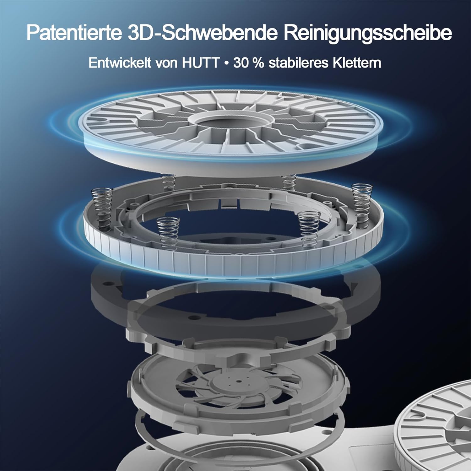 Hutt S7 Plus Fensterputzroboter Akku kabellos, Abnehmbarer Akku, 60 Min Laufzeit, 5500 Pa Saugkraft, 3D schwebendes Doppelpad, automatischer Fensterreiniger mit Sprühfunktion, 80 ml Tank, Koffer