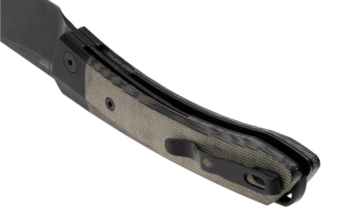 Kizer Vanguard Momo V4663A1 Blackwashed Nitro-V, Black G10 and Grey Micarta, zakmes, Vladimir Legachev design