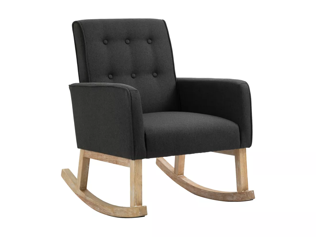 Chaise à bascule - Tissu & Bois - Gris foncé - Dream