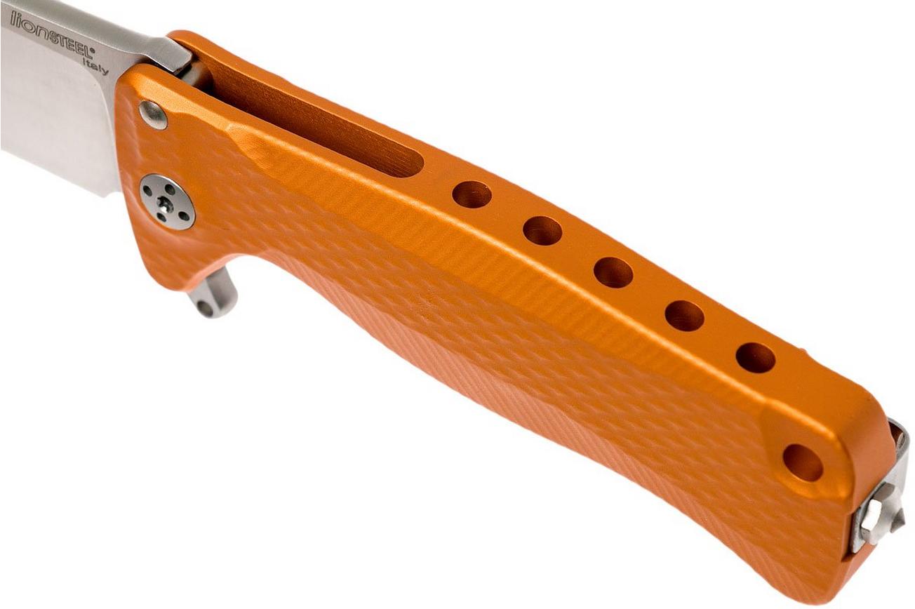 LionSteel SR22A-OS Orange Aluminium, Satin Blade