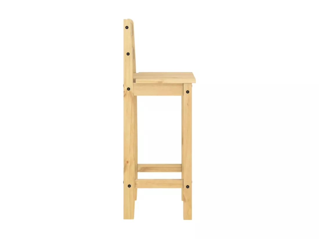 Chaises de bar lot de 2 bois de pin solide