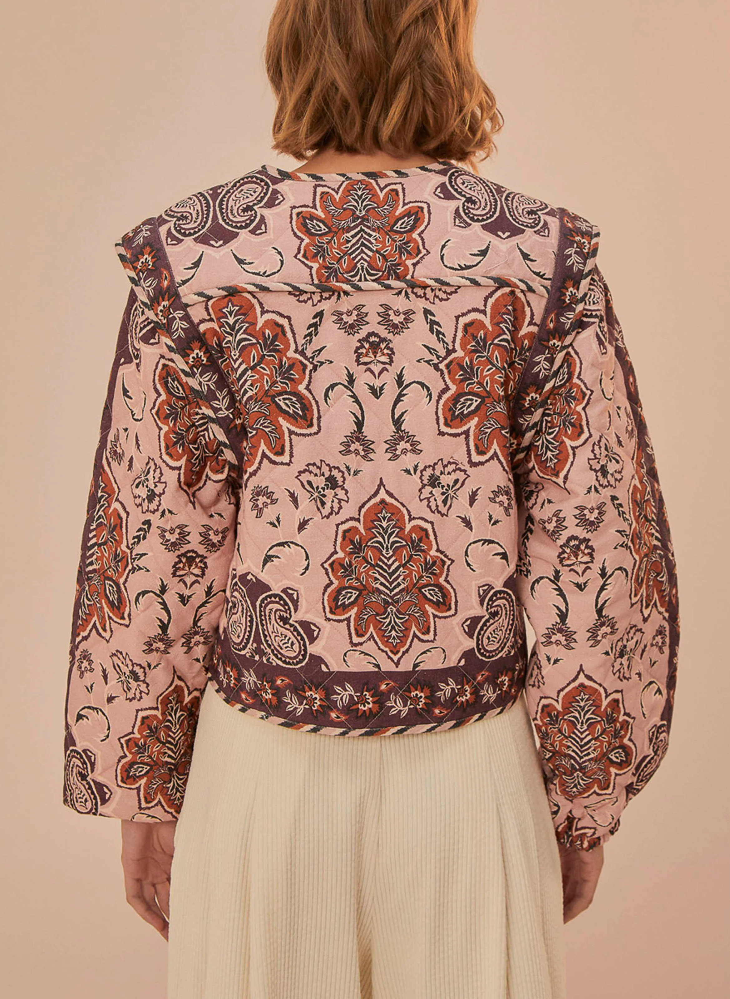 Veste droite en coton imprimé | Multicolore