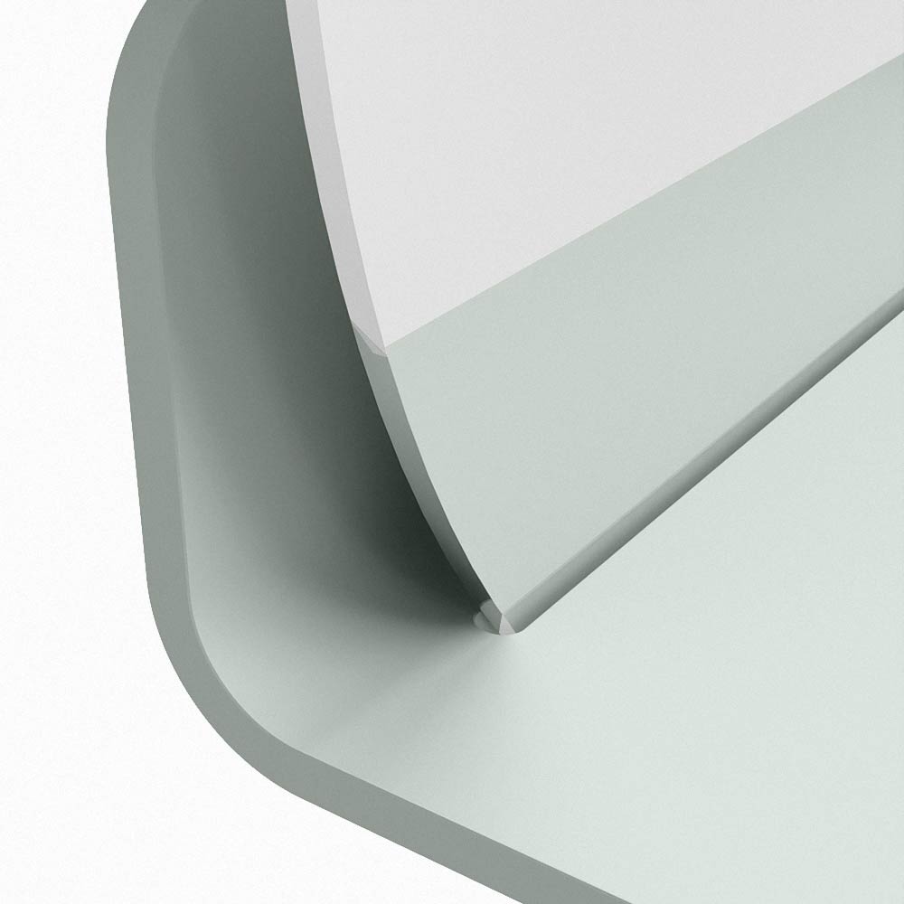 Mondiaz Spot spiegel rond Ø50cm met planchet greey