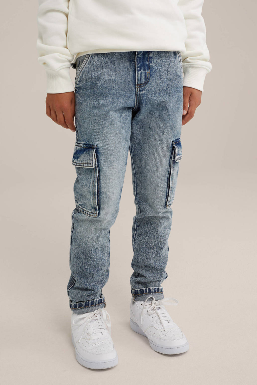 WE Fashion slim fit jeans stone denim