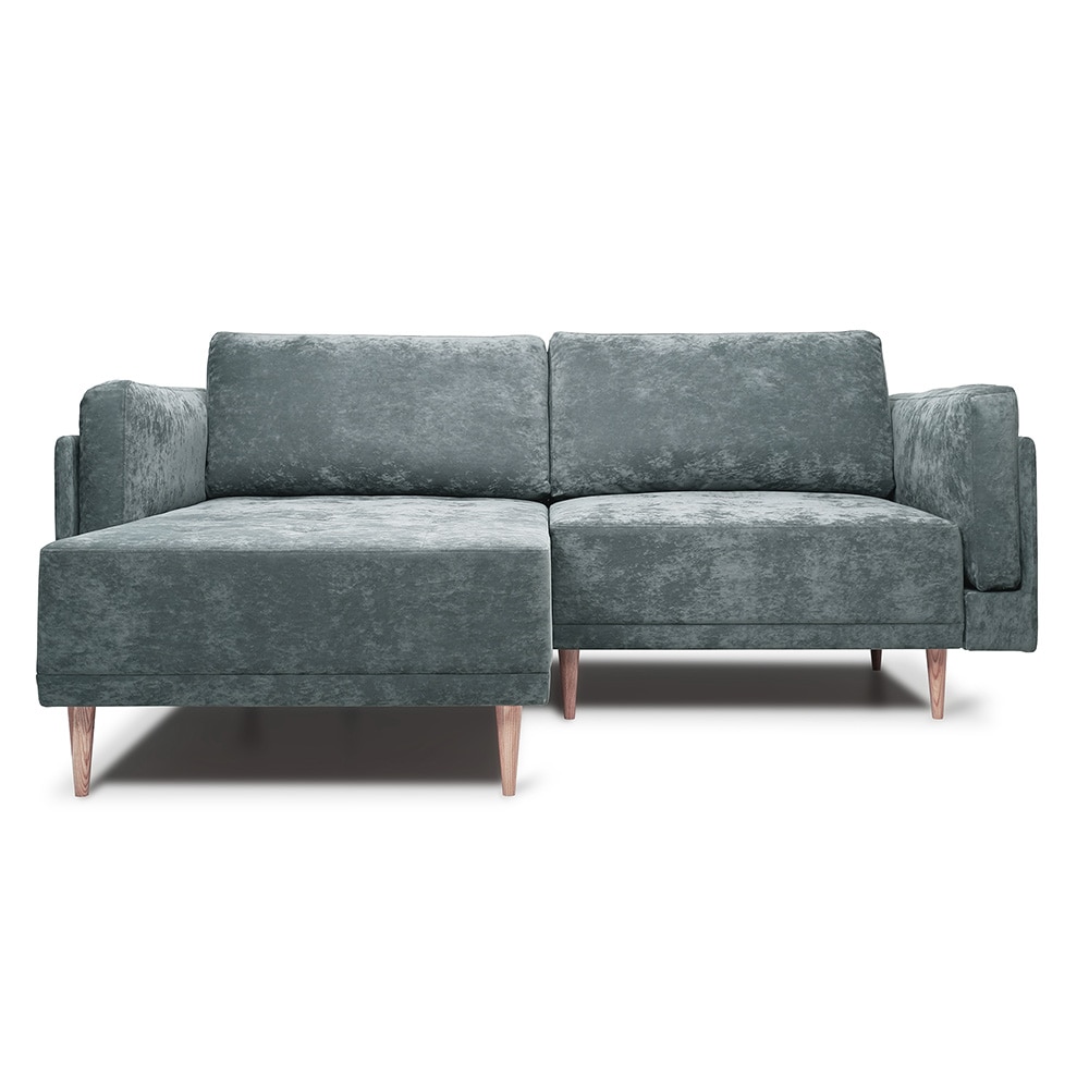 VitaliSpa Ecksofa Schlafsofa Gästesofa Cali Grau Schlaffunktion 236 x 97 cm modern Wohnzimmer Sofa Wohnzimmercouch Boxspringsofa Loungesofa Loungeecke Schlafcouch Taschenfederkern ausziehbar