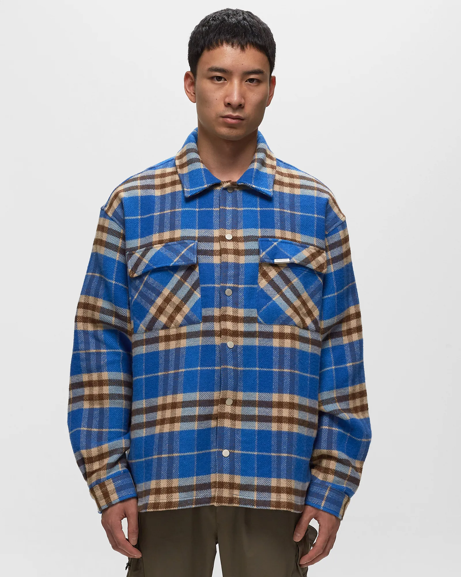Represent INTIAL PRINT FLANNEL SHIRT