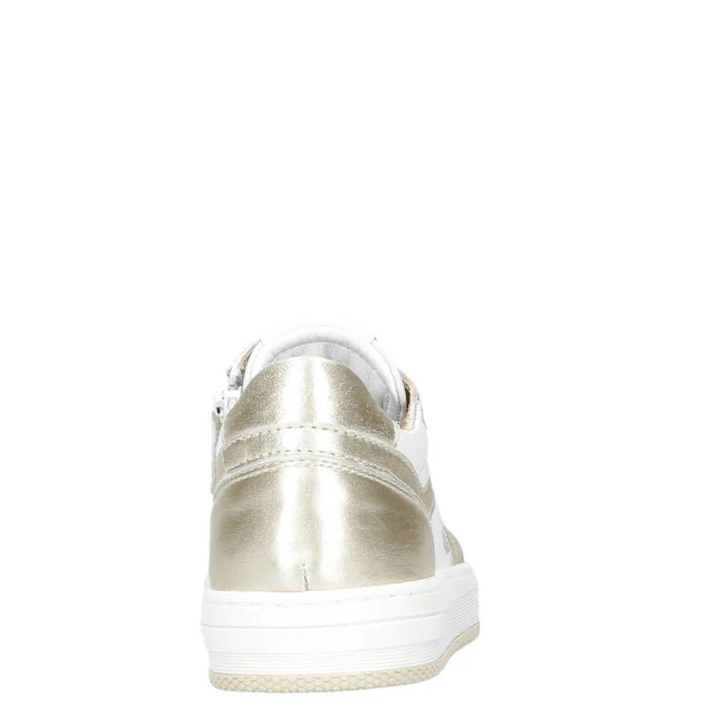 Hip leren sneakers wit/goud