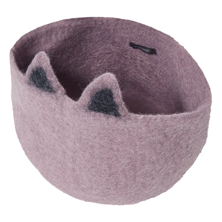 Muskhane Corbeille Pasu Chat en feutre | Mauve
