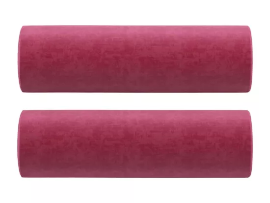 Canapé 2 places avec oreillers bordeaux 140 cm velours